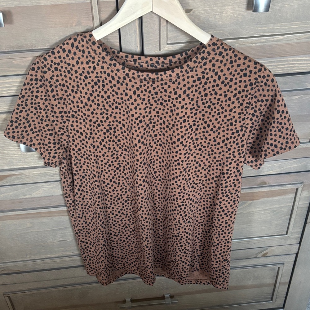 Brown Spotted Short Sleeve Tee
